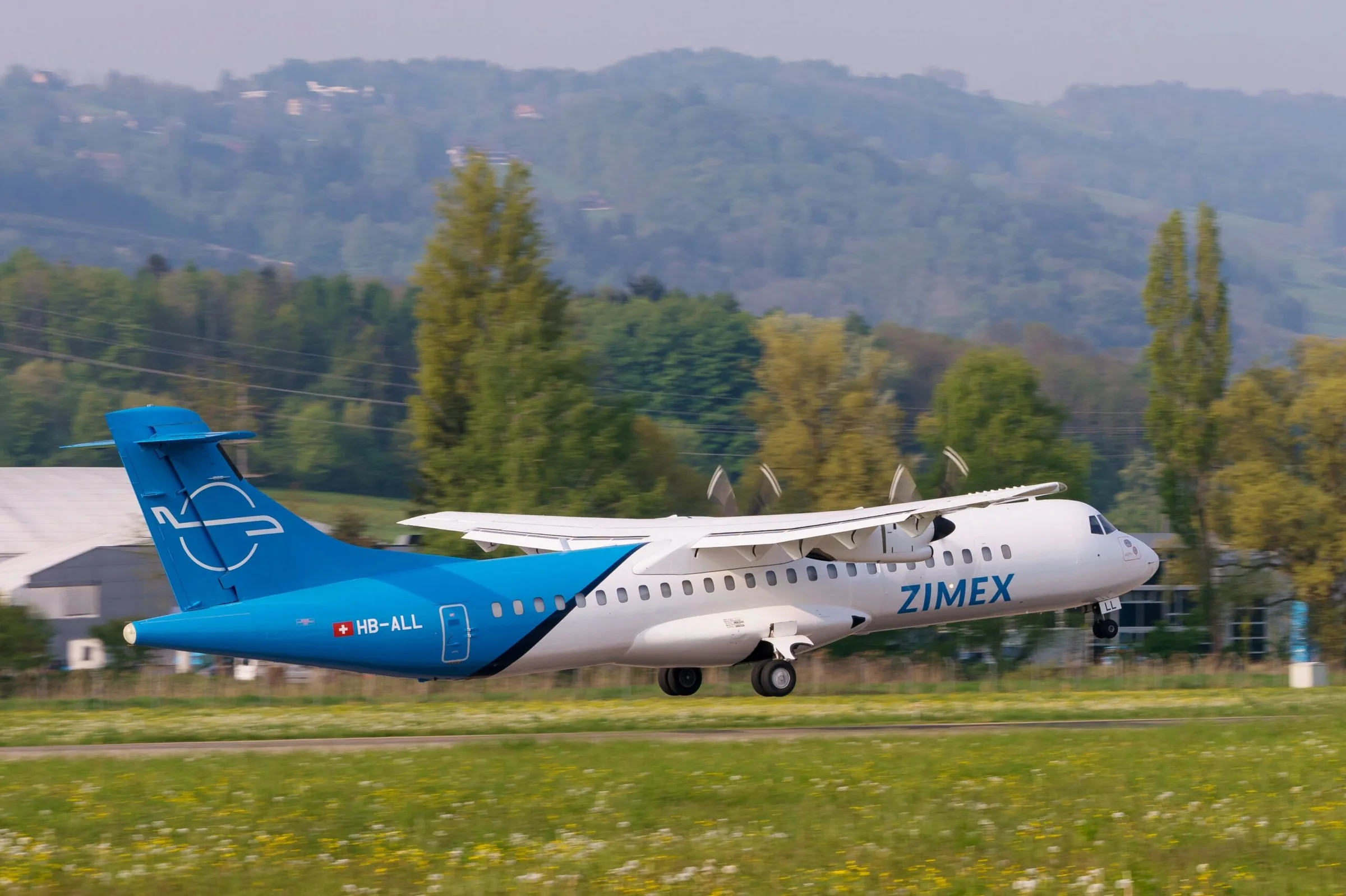 Zimex ATR HB-ALL taking off from Altenrhein.